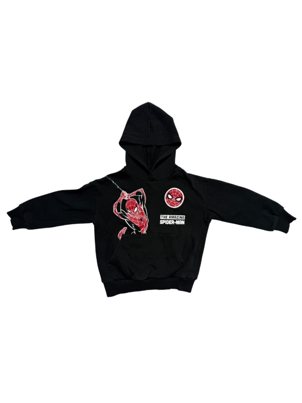 Marvel Spider-Man Black Graphic Fleece Hoodie Sweatshirt Kids Size 4/5